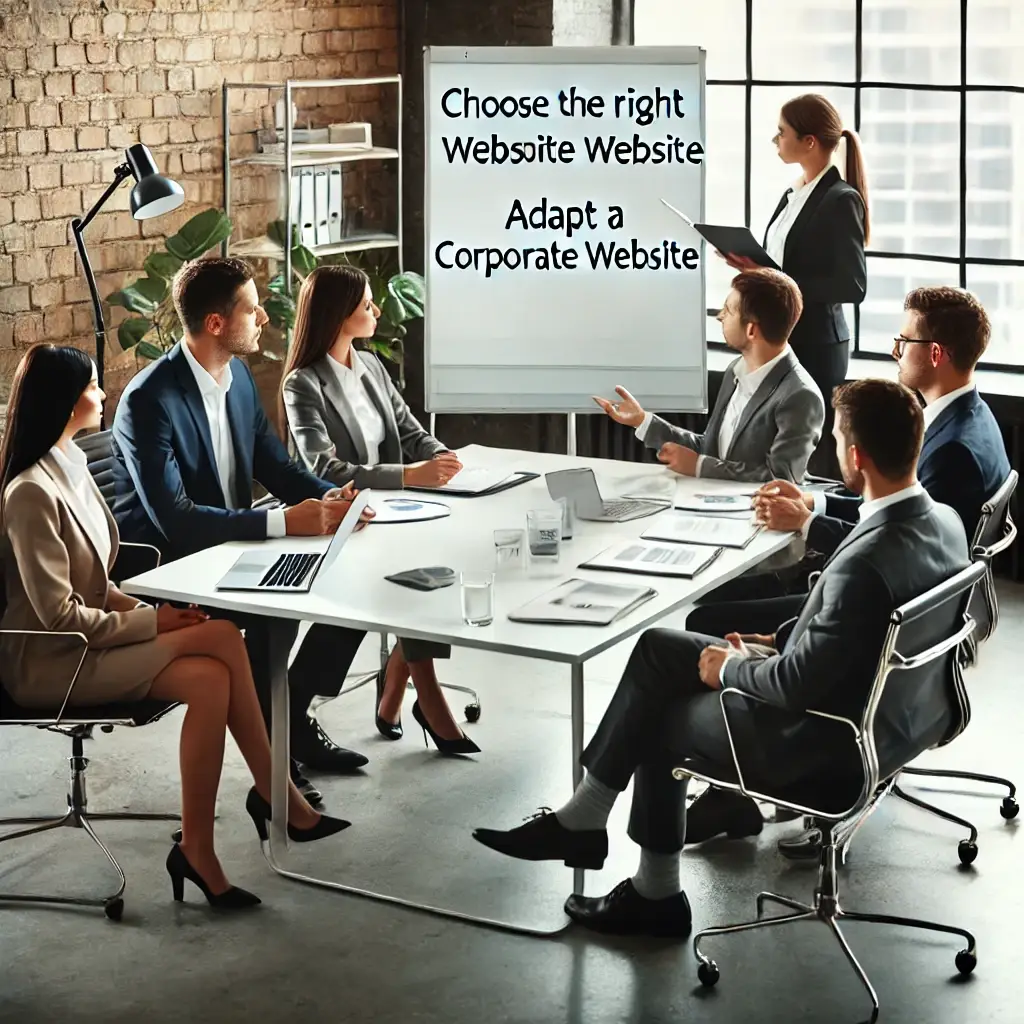 Équipe professionnelle en réunion discutant des besoins d'un client pour adapter son site web d'entreprise aux nouvelles exigences du marché.
